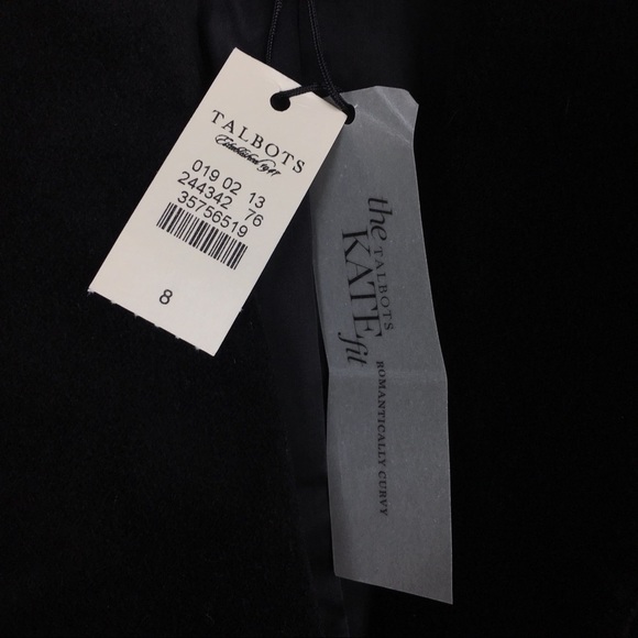 TALBOTS Jacket Blazer Velvet Kate Fit Black Velour Romantically Curvy Size 8 NWT - Picture 6 of 11